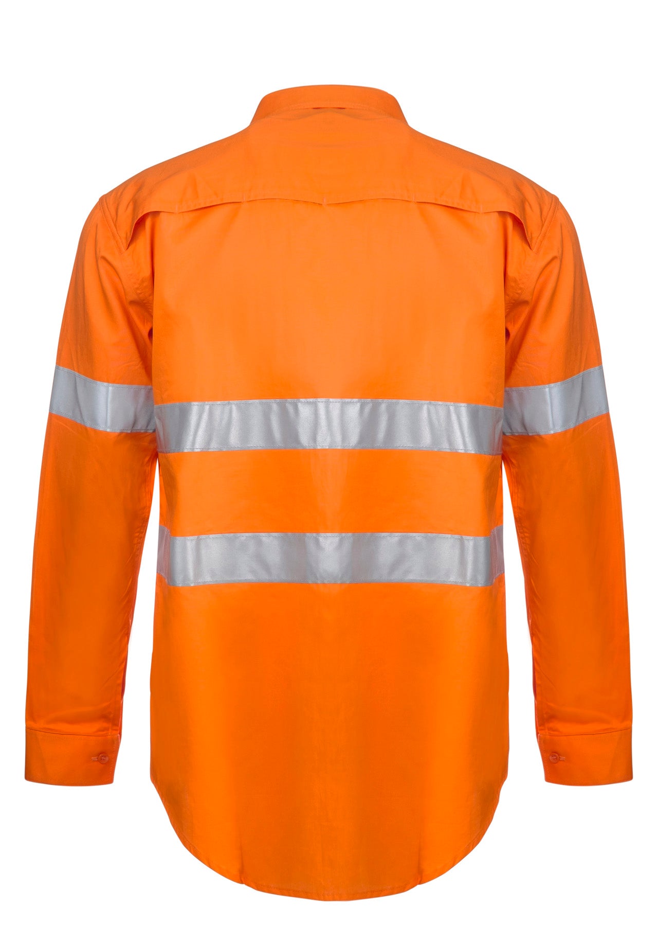 Workcraft WS4131 Lightweight Hi Vis Long Sleeve Vented Cotton Drill Reflective Shirt in Orange