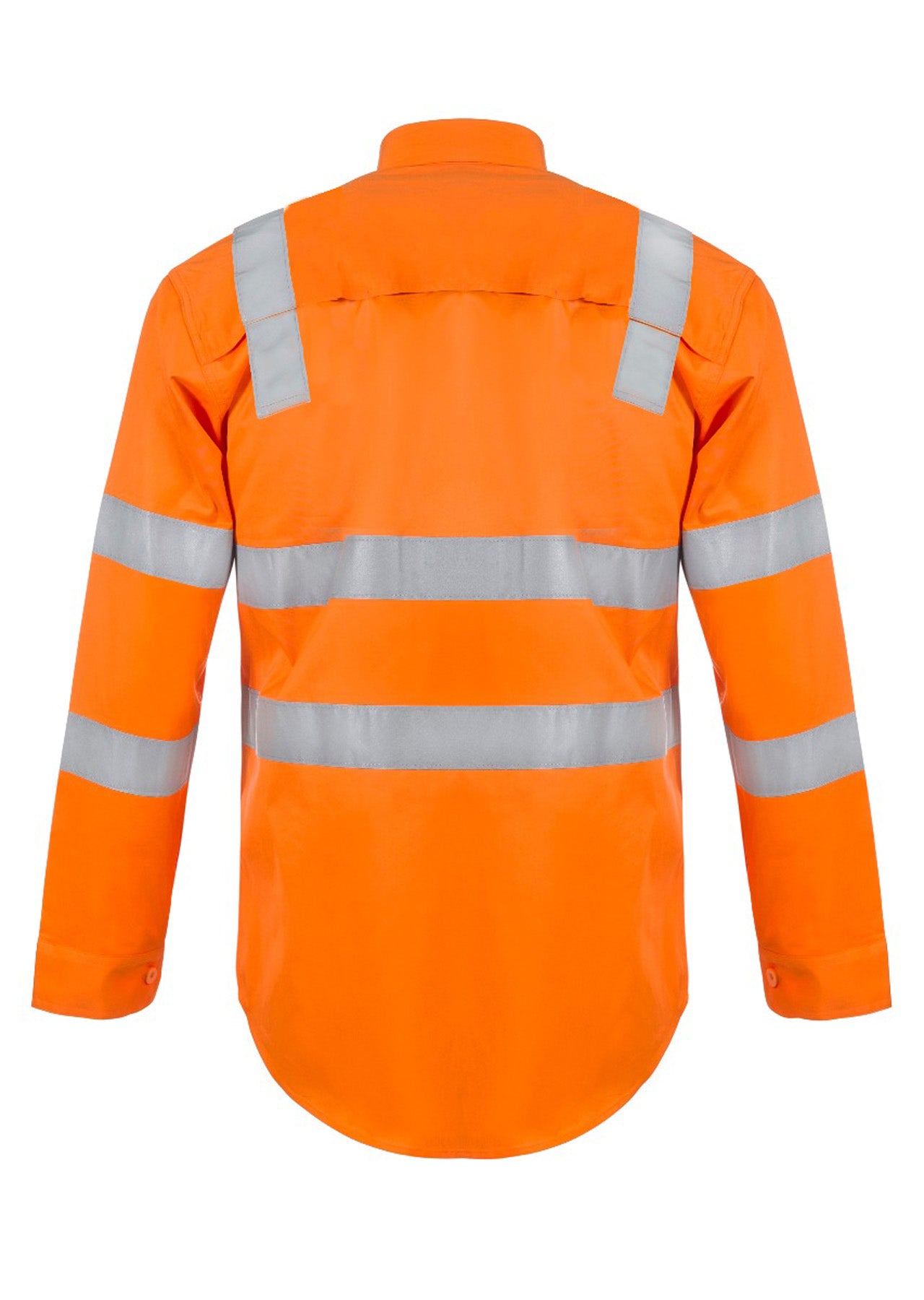 Workcraft WS6011 Lightweight Hi Vis Vented Cotton Drill Reflective Shirt With Semi Gusset Sleeves- VIC Rail Compliant in Orange, Safety Orange