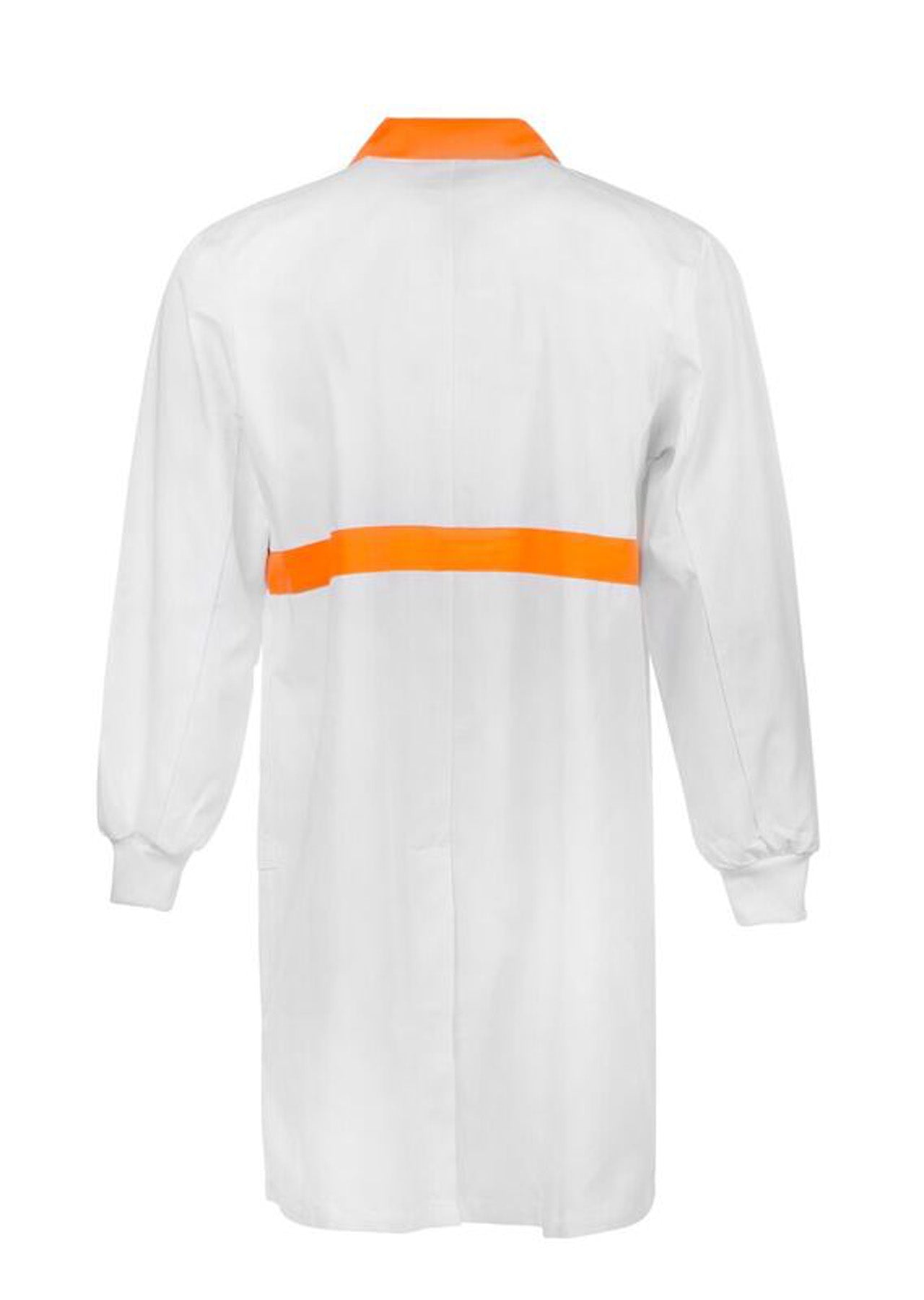Workcraft WJ3085 Long Sleeve Food Industry Dustcoat With Contrast Collar, Chestband And Internal Pockets in White