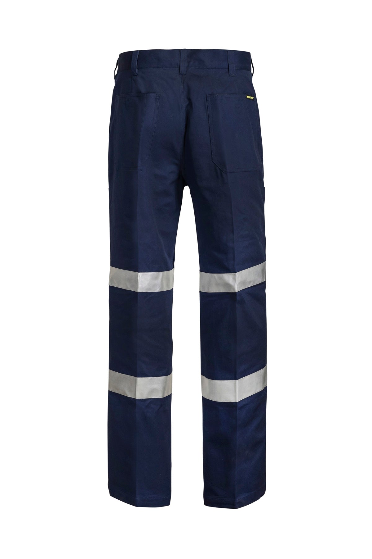 Workcraft WP4006 Mens Reflective Single Pleat Cotton Drill Trouser in Navy