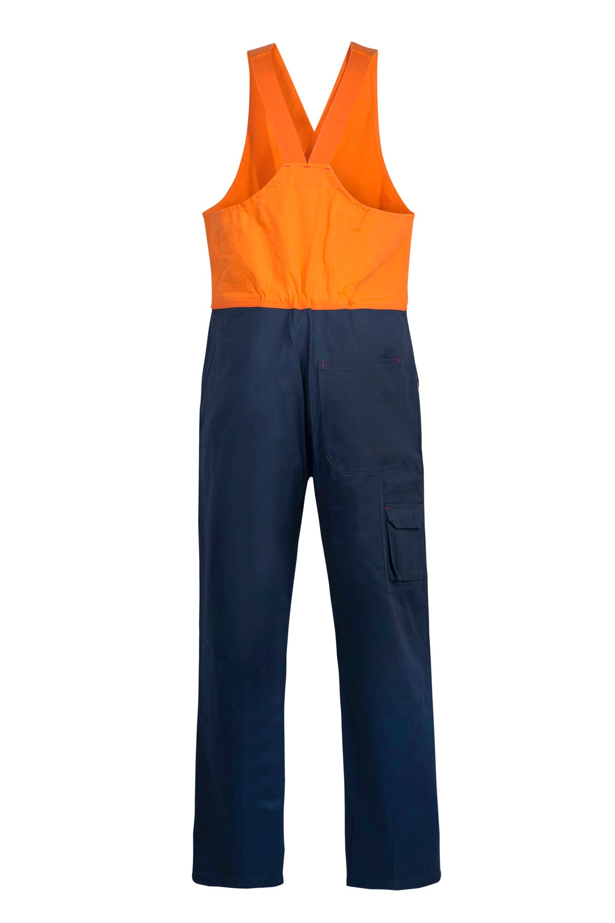 Workcraft WR3063 Mens Cotton Drill Roughall With Elastic Straps in Orange/Navy