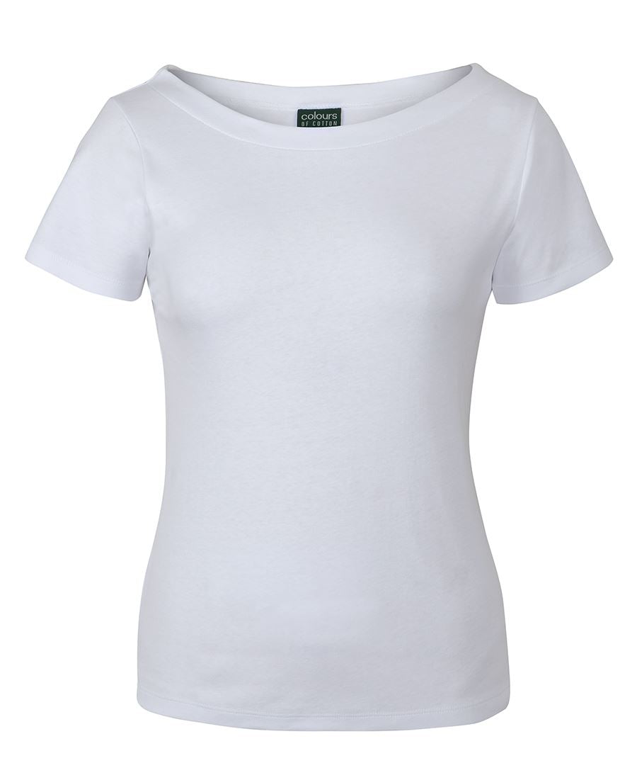 C of C Ladies S/S Boat Neck Tee Black