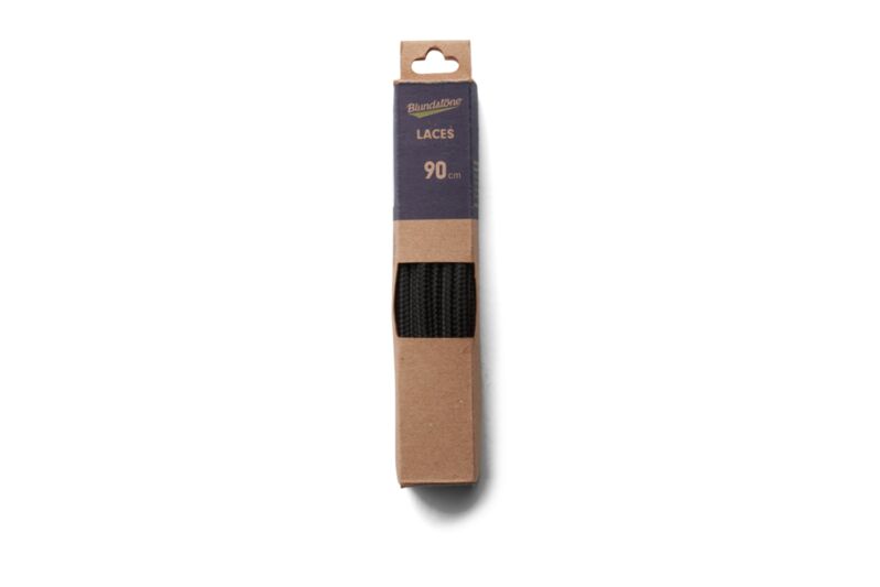 LACES - FLAT, BLACK, POLYESTER. 90CM LENGTH