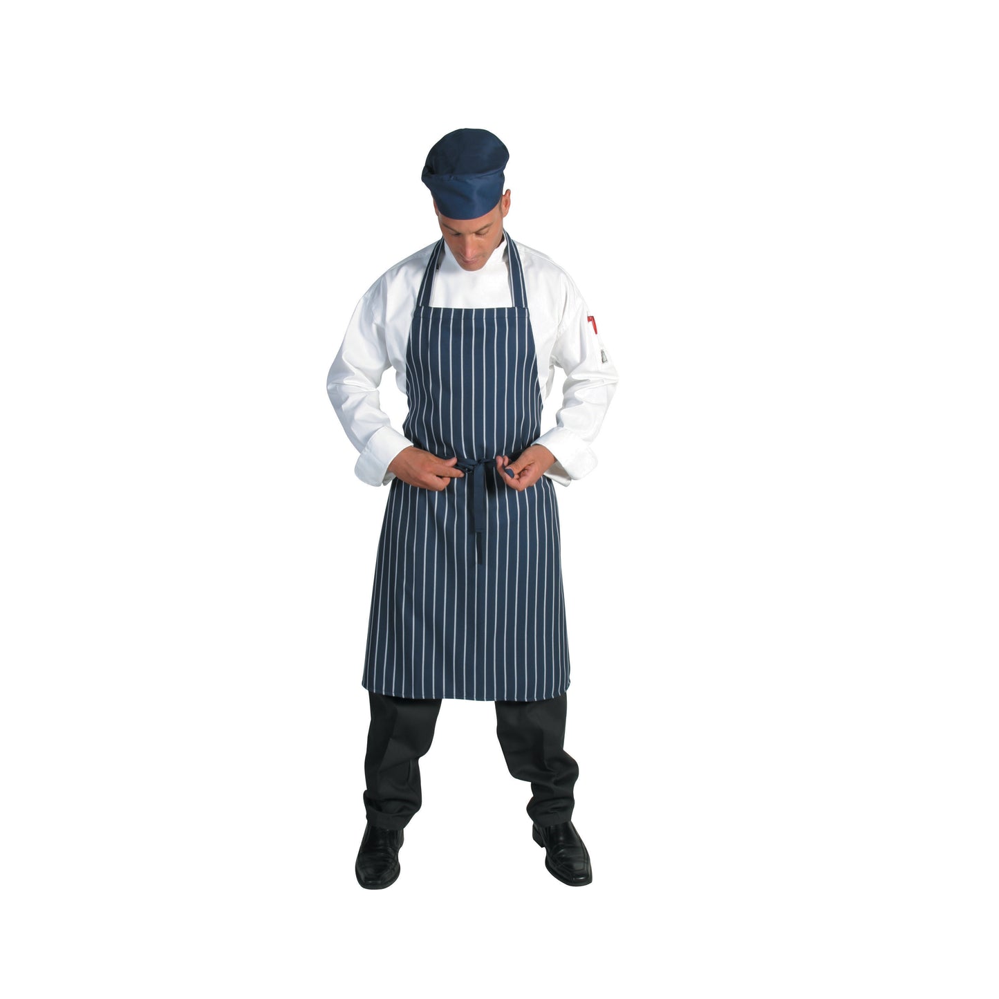 2536 Pinstripe Full Bib Apron - No Pocket