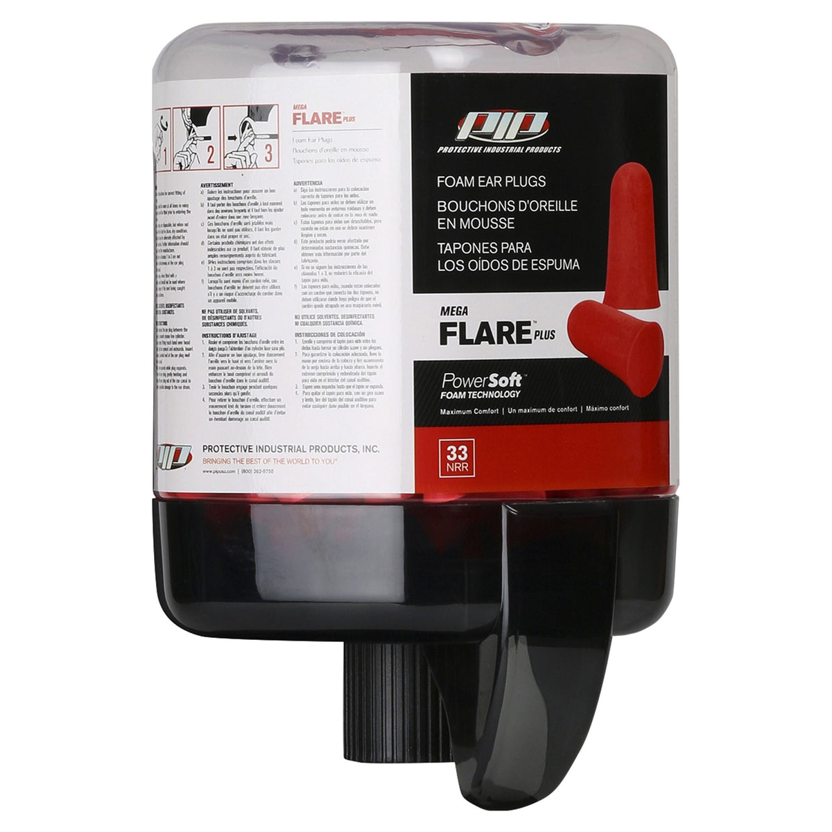 PIP 267-HPDR910-200-A Mega Flare Plus Earplugs Class 5 Uncorded Refill Canister