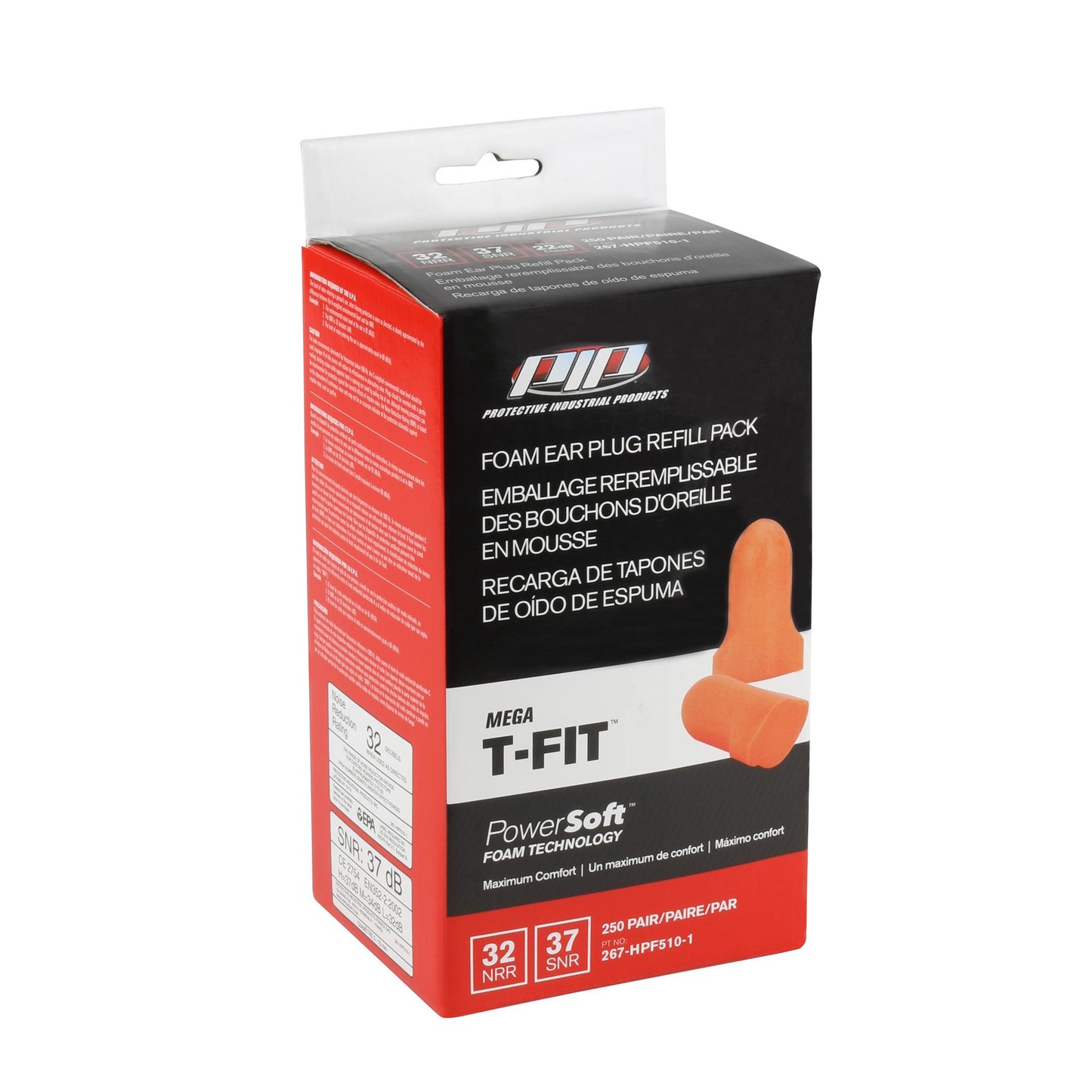 PIP Powersoft Mega T-Fit Earplugs Refill Pack (250 Pairs)