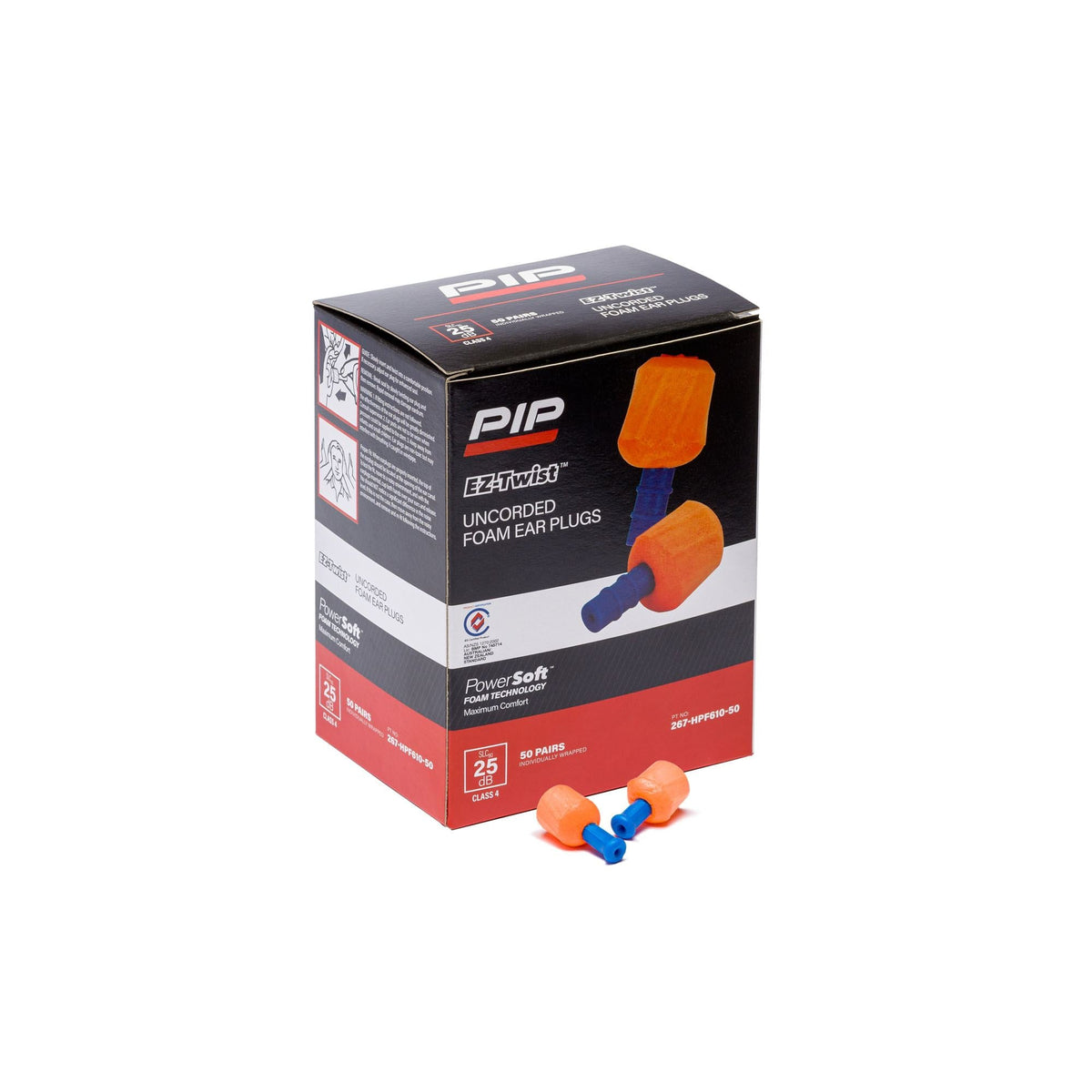 PIP 267-HPF610-50 Powersoft Ez-Twist Hybrid Earplugs Uncorded (50 Pairs)