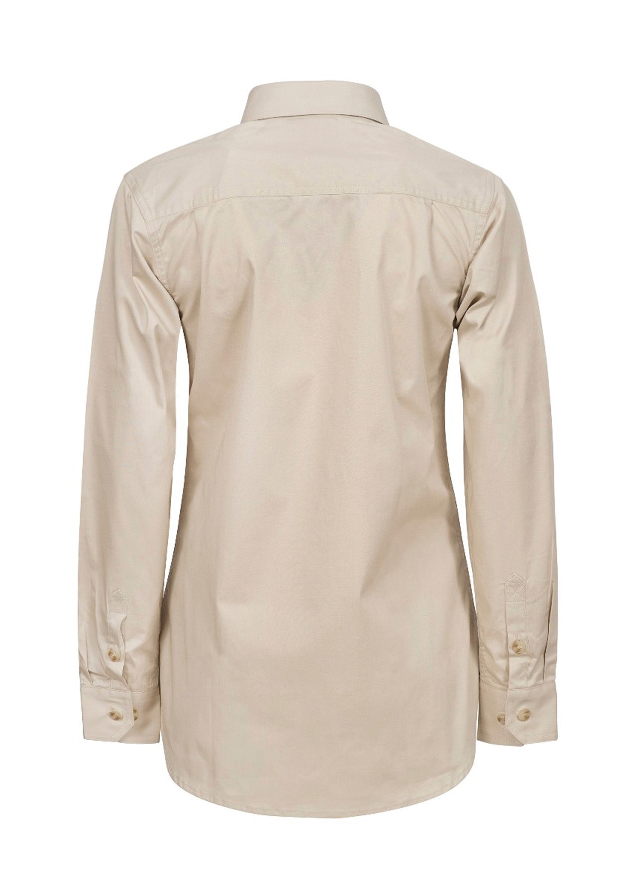 Workcraft WSL505 Ladies Lightweight Long Sleeve Closed Front Cotton Drill Shirt in Cream