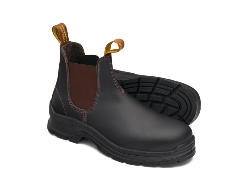 Blundstone 311 Brown waxy leather elastic side safety boot