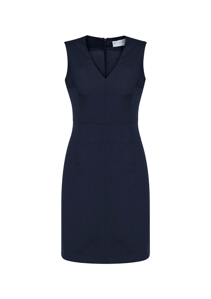 BizCorporate 34021 Womens Comfort Wool Stretch Sleeveless V-Neck Dress