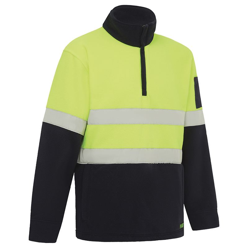 WORKIT Workwear Hi Vis 2 Tone 1/4 Zip Taped Polar Fleece Jumper