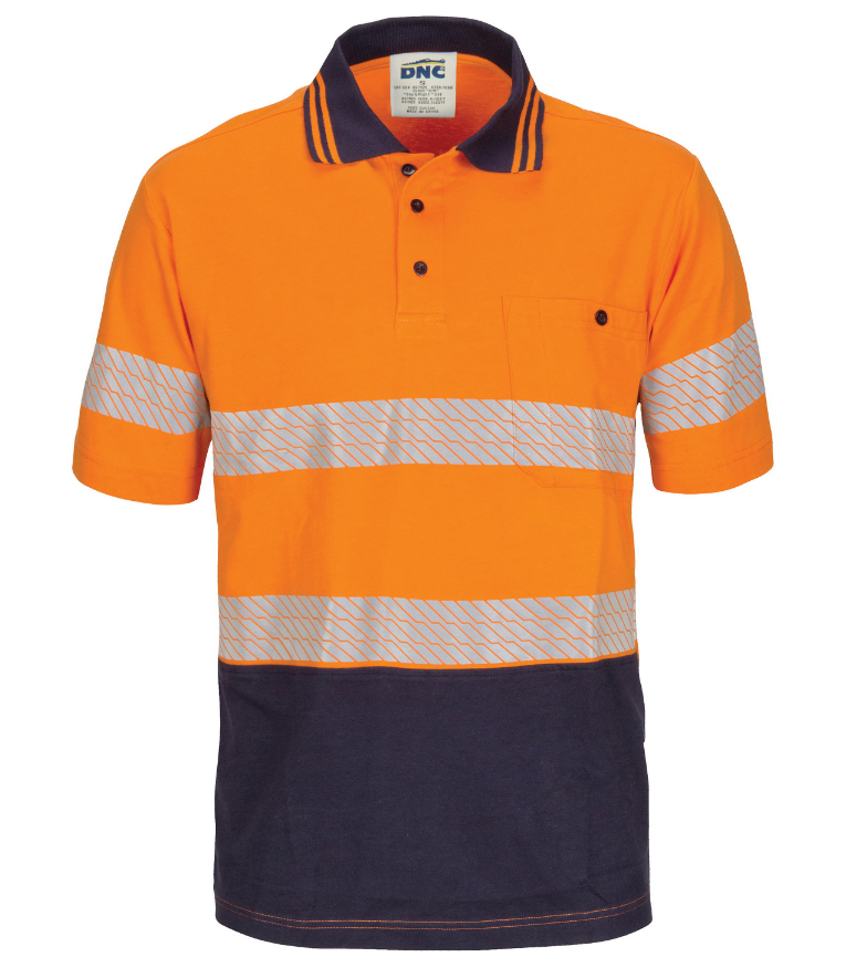 HIVIS Segment Taped Short Sleeve Cotton Jersey Polo