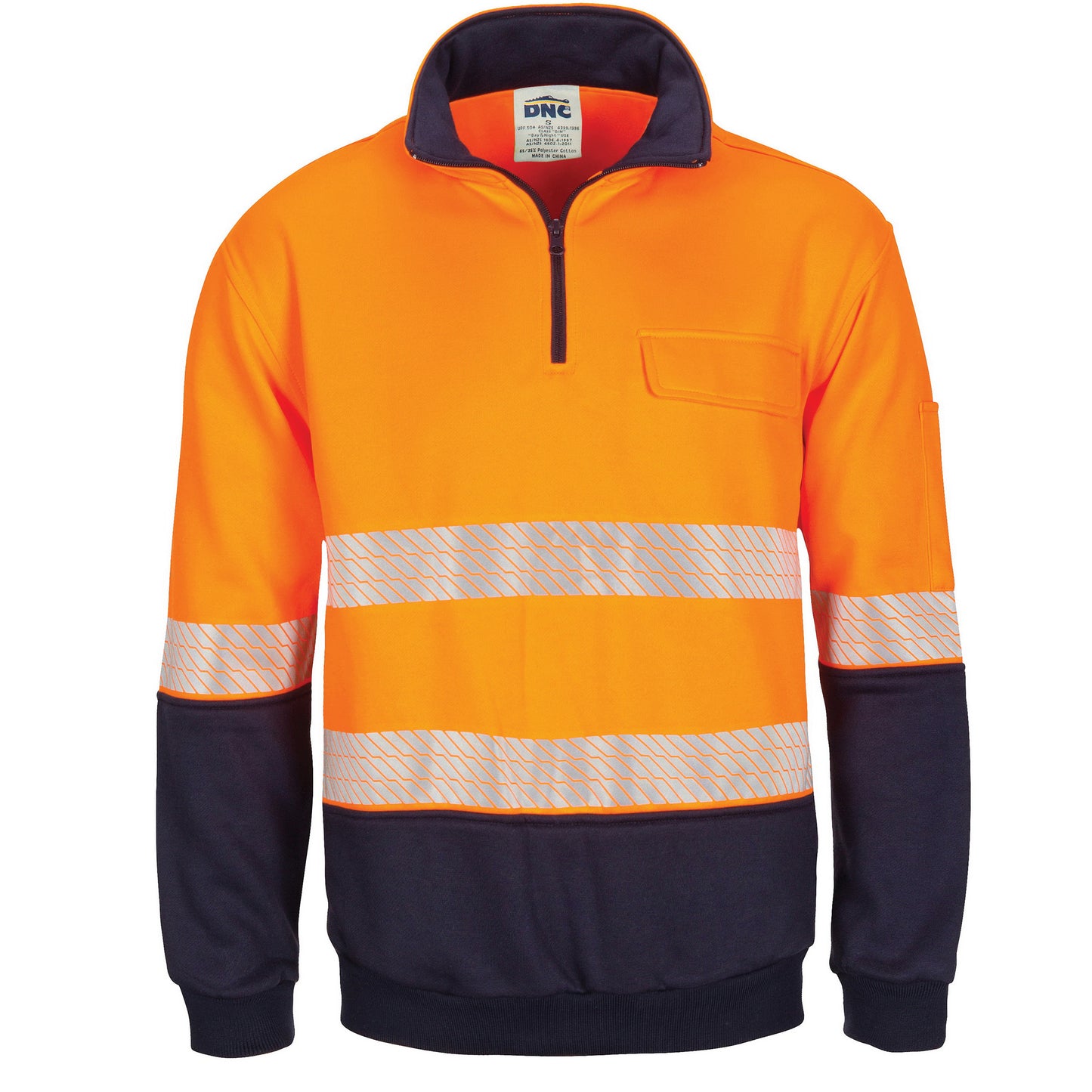 3529 HIVIS Segment Taped 1/2 Zip Fleecy Windcheater