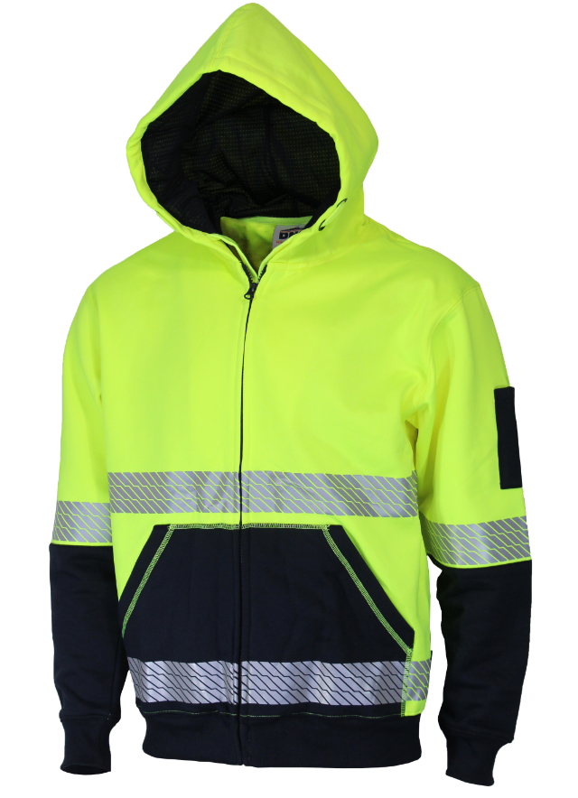 Hi Vis Segmented Tape Full Zip Hoodie