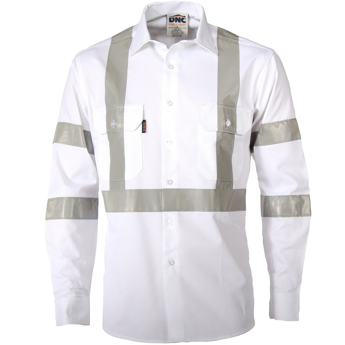3537 RTA NIGHT WORKER WHITE SHIRT WITH CSR R/TAPE.
