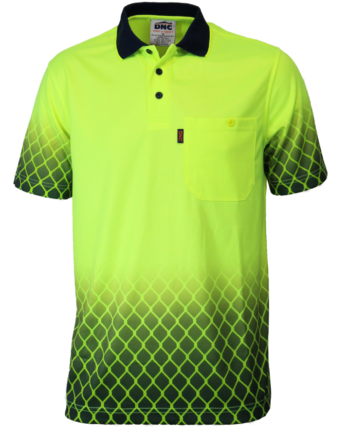 Hi Vis Sublimated Metal Mesh Polo