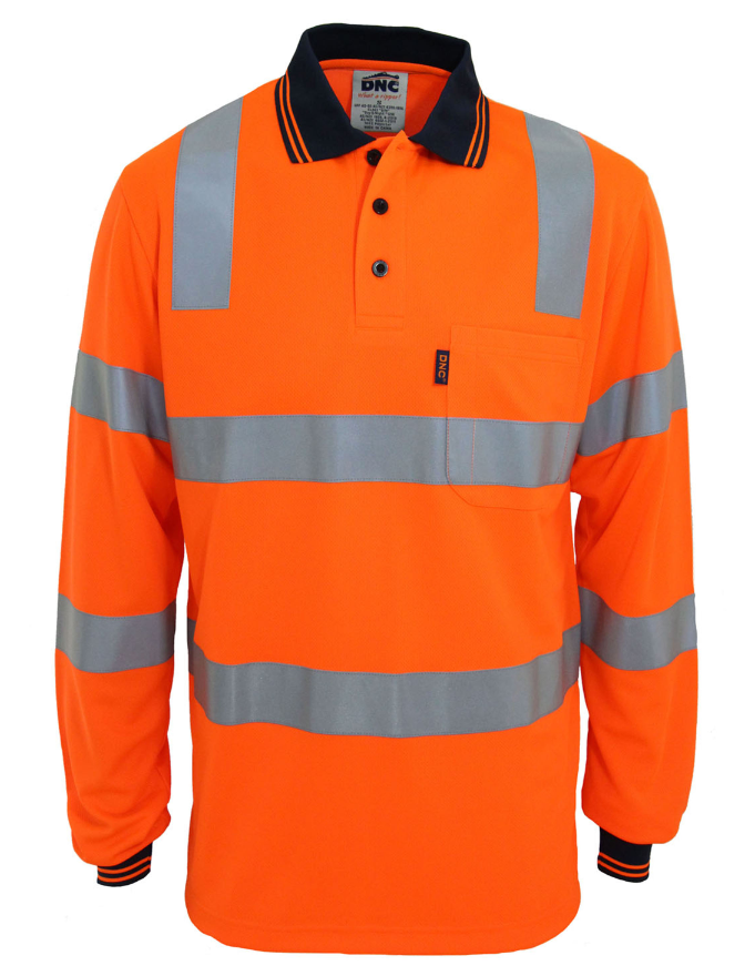 Hi Vis Shoulder Stripes Bio - Motion D/N Polo - LS