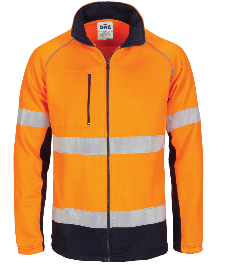 HIVIS 2 Tone full zip fleecy sweat shirt CSR R/Tape