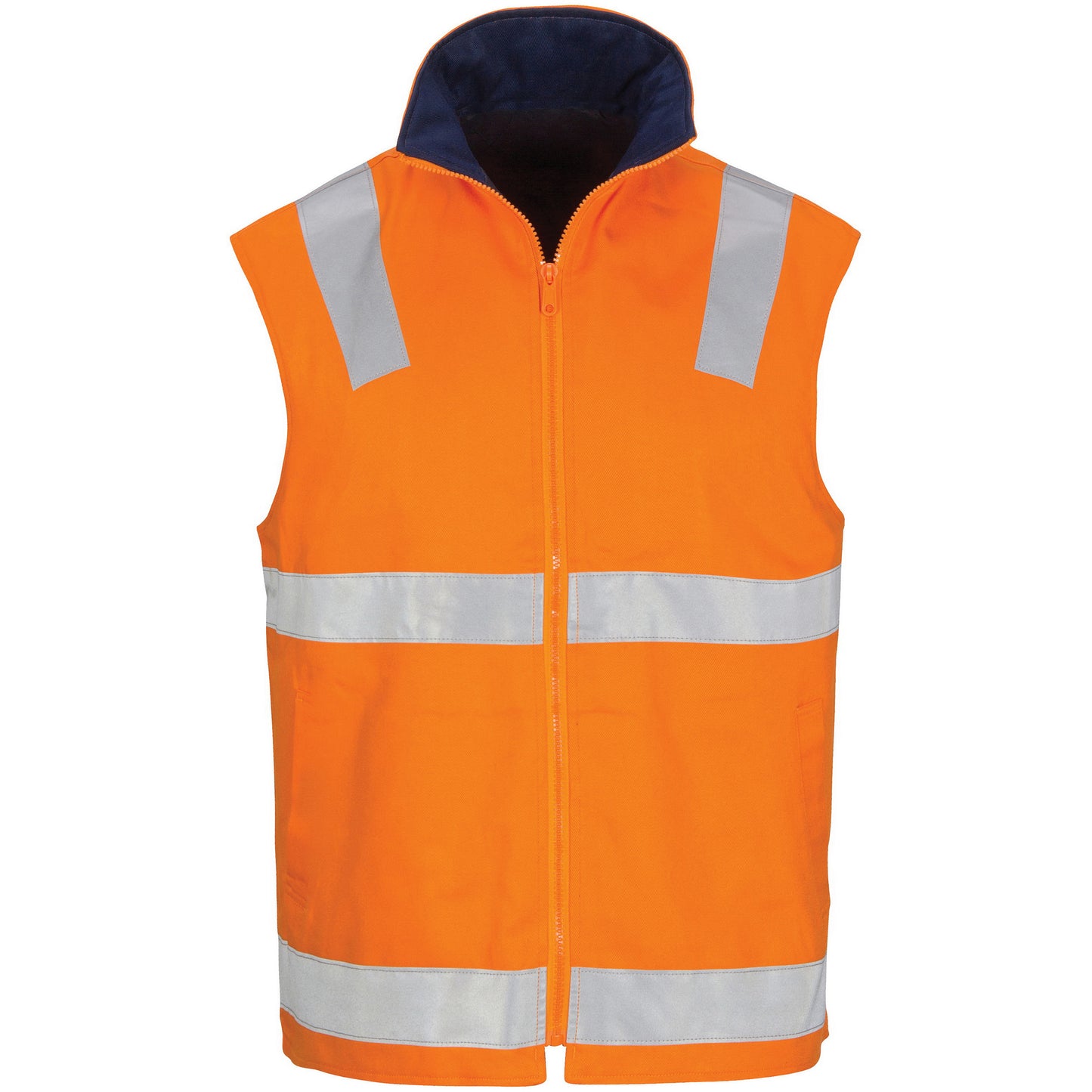 3765 HiVis Cotton Drill Reversible Vest with Generic R/Tape