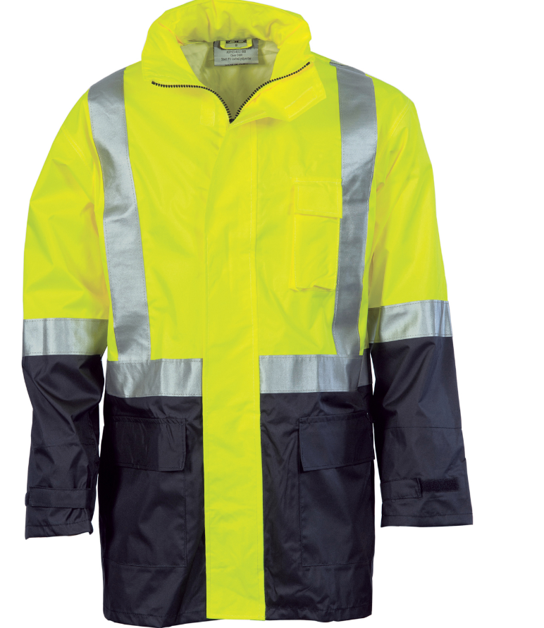 HiVis Two Tone Lightweight Rain Jacket With Reflective Tape