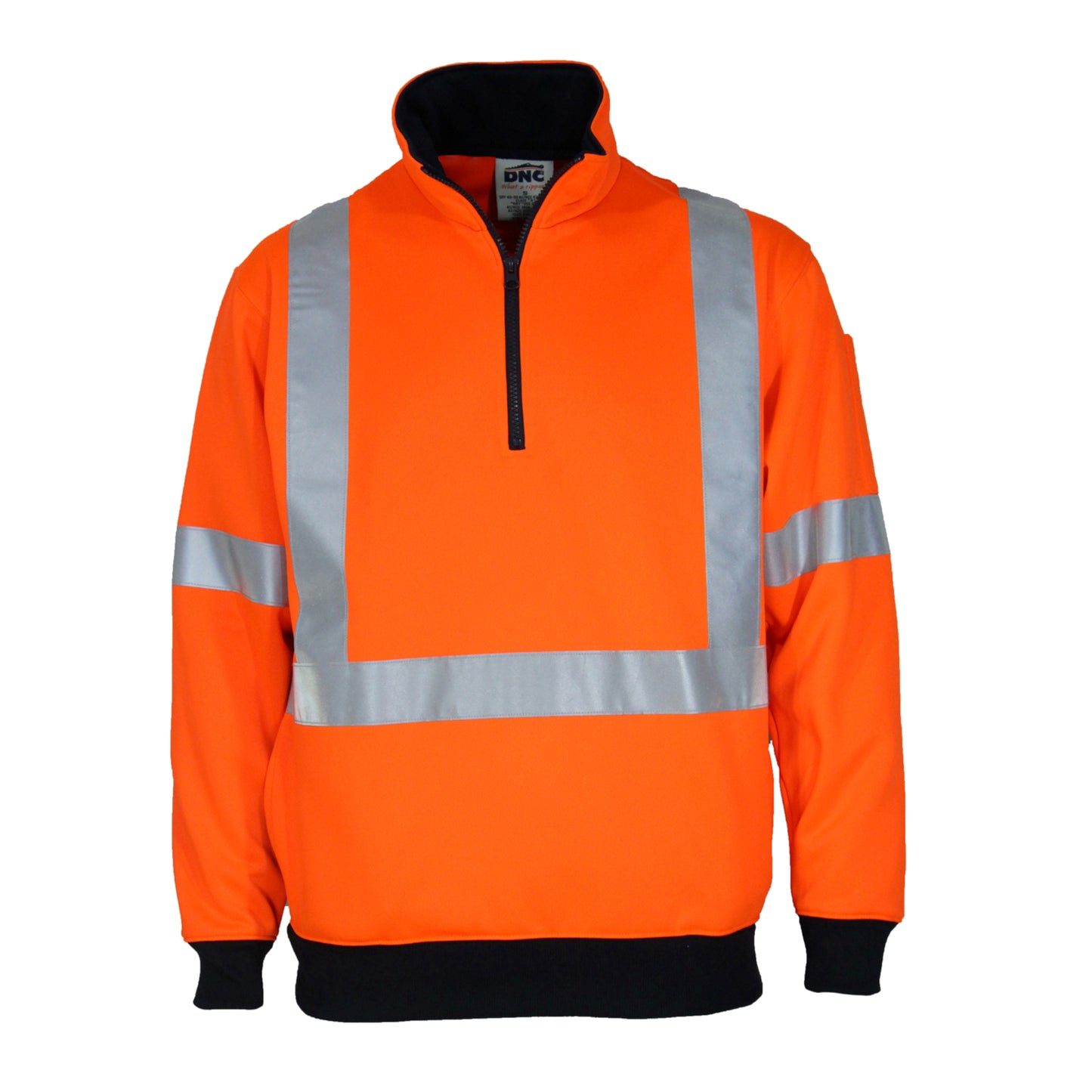 3933 Hi-vis 1/2 Zip X Back Fleecy Jumper