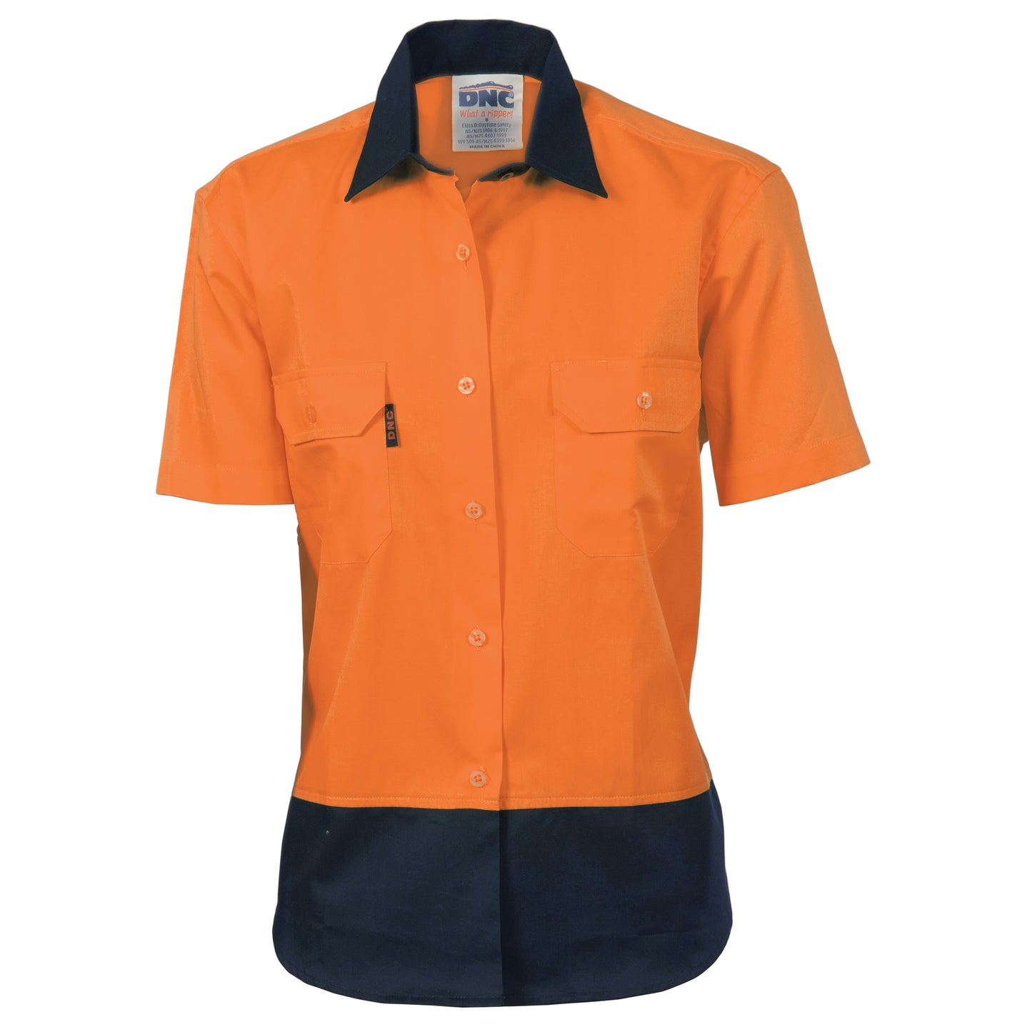 3939 Ladies HiVis 2 Tone Cool-Breeze Cotton Shirt - Short Sleeve