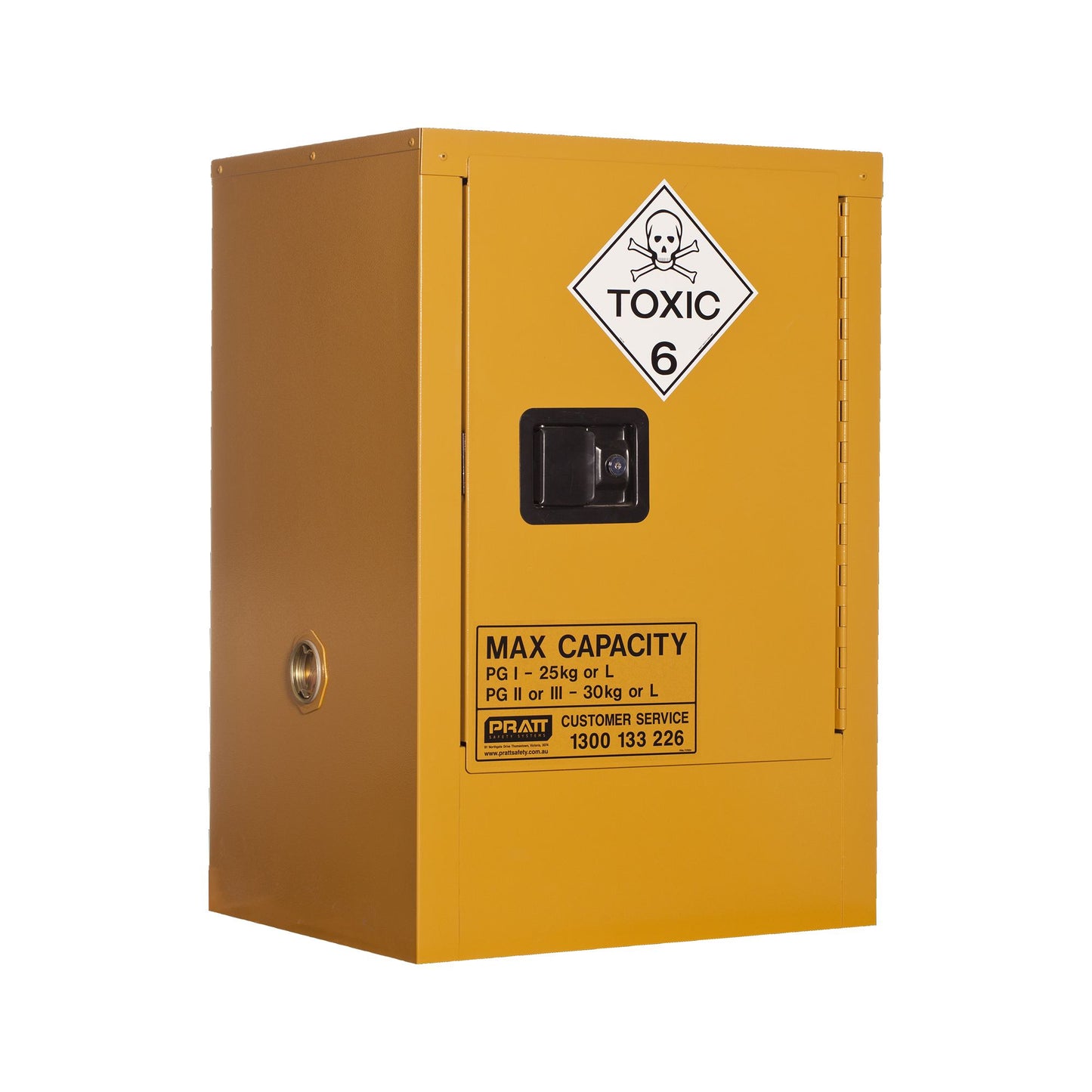 Pratt Safety Toxic Substance Storage Cabinet: 30L - 1 Door - 1 Shelf
