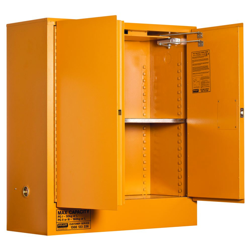 Pratt Safety Oxidizing Agent Storage Cabinet: 160L - 2 Doors - 2 Shelves
