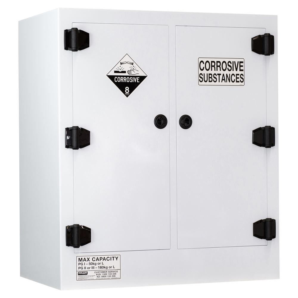 Pratt Safety 5530PSPH Corrosive Substance Storage Cabinet: Polypropylene - 160L - 2 Doors - 4 Shelves
