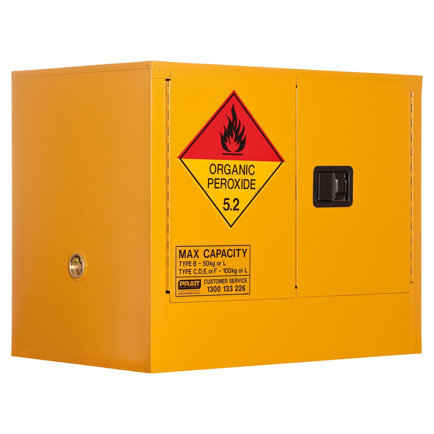 Pratt Safety Organic Peroxide Storage Cabinet: 100L - 2 Doors - 1 Shelf