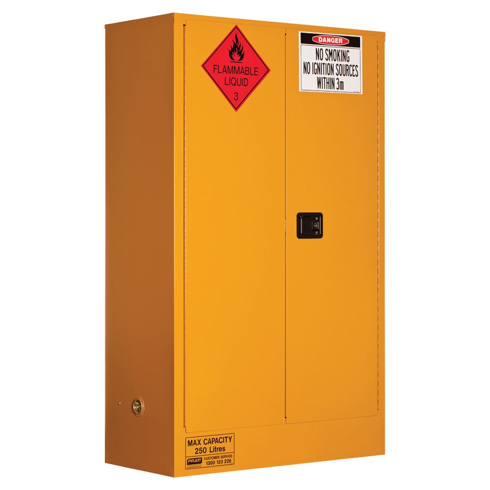 Pratt Safety 5545AS Flammable Liquid Storage Cabinet: 250L - 2 Doors - 3 Shelves