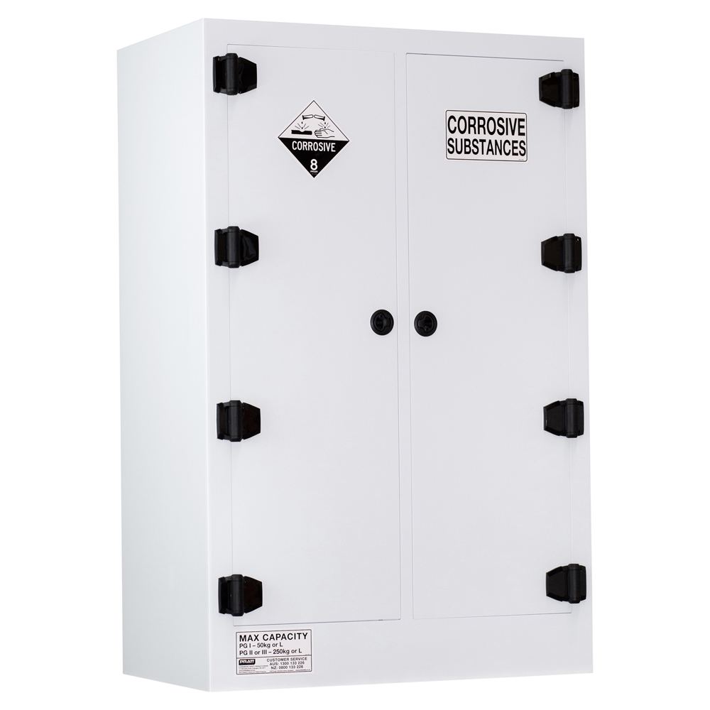 Pratt Safety 5545PSPH Corrosive Substance Storage Cabinet: Polypropylene - 250L - 2 Doors - 6 Shelves