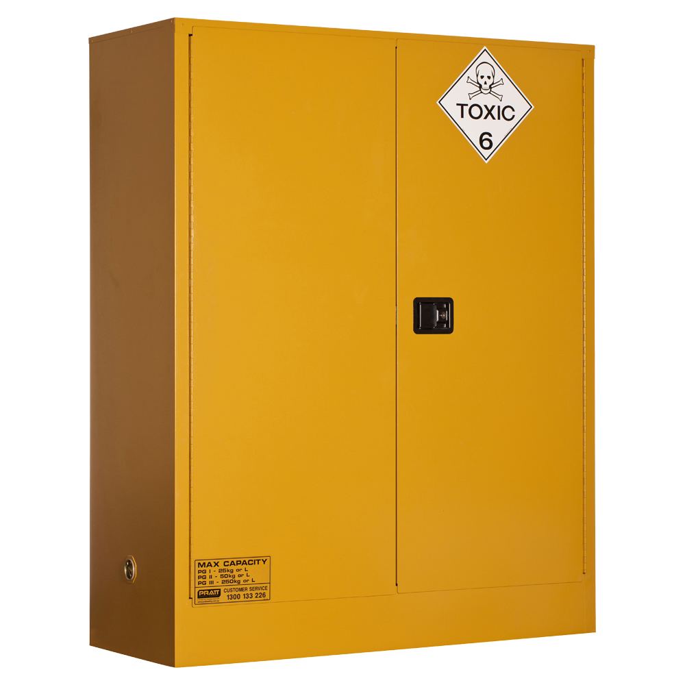 Pratt Safety Toxic Substance Storage Cabinet: 250L XL - 2 Doors - 3 Shelves