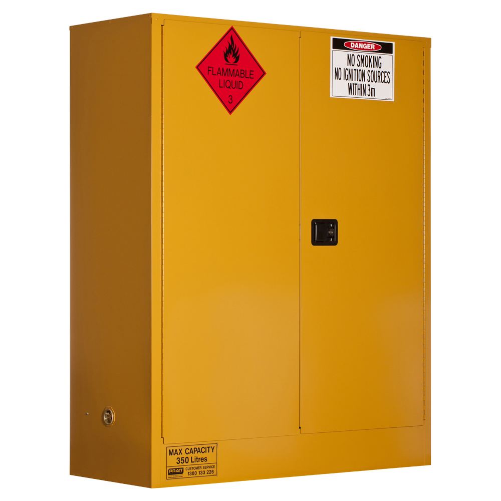 Pratt Safety 5560AS Flammable Liquid Storage Cabinet: 350L - 2 Doors - 3 Shelves