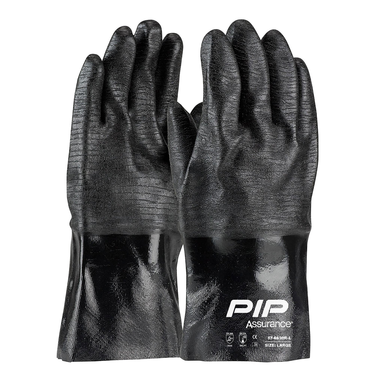 PIP 57-8630R-L Assurance® Chemgrip™ Neoprene Coated Gloves with Interlock Liner - 12” Large