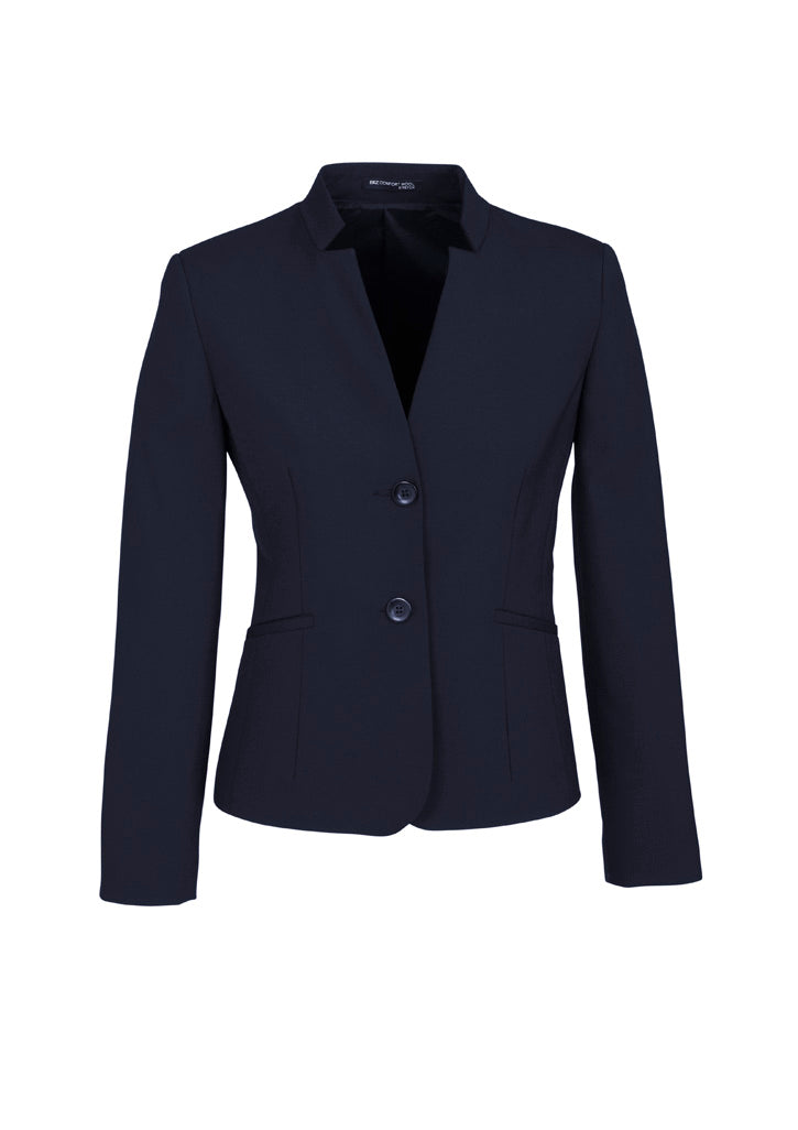 BizCorporate 64013 Womens Comfort Wool Stretch Short Jacket with Reverse Lapel