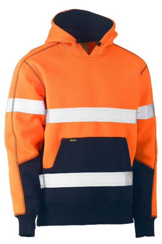 Taped Hi Vis Fleece Hoodie Pullover