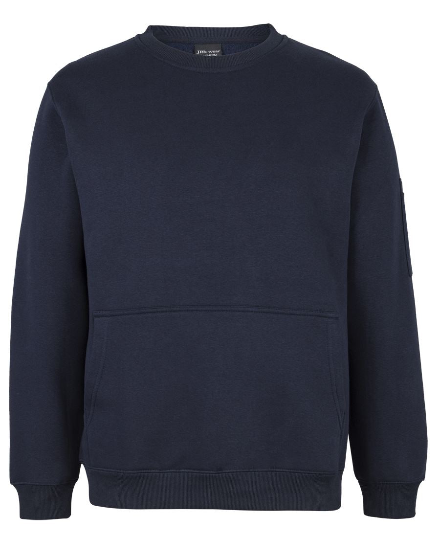 JB's 350 Premium Trade Crew Neck Fleece Char Marle/Black-2Xs