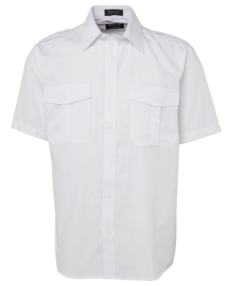 JB's S/S Epaulette Shirt Black- Xs