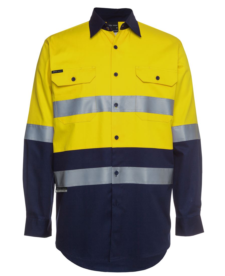 JB's Hv (D+N) L/S 190G Shirt Orange/Navy-Xs