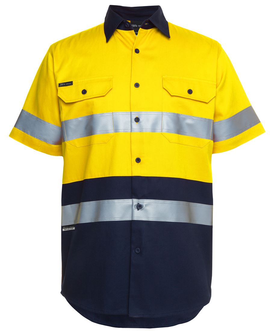 JB's Hv (D+N) S/S 190G Shirt Orange/Navy-Xs