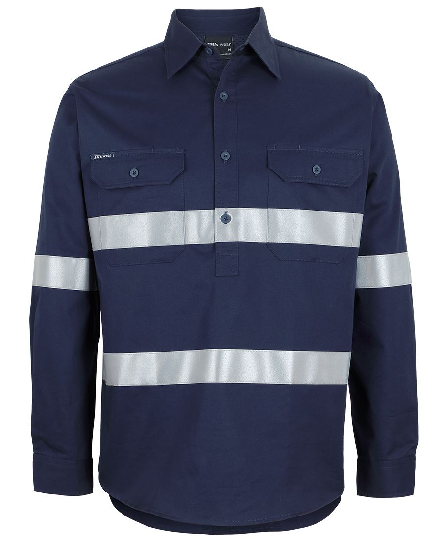 JB's Close Front L/S 150G W/Shirt Reflective Tape Navy