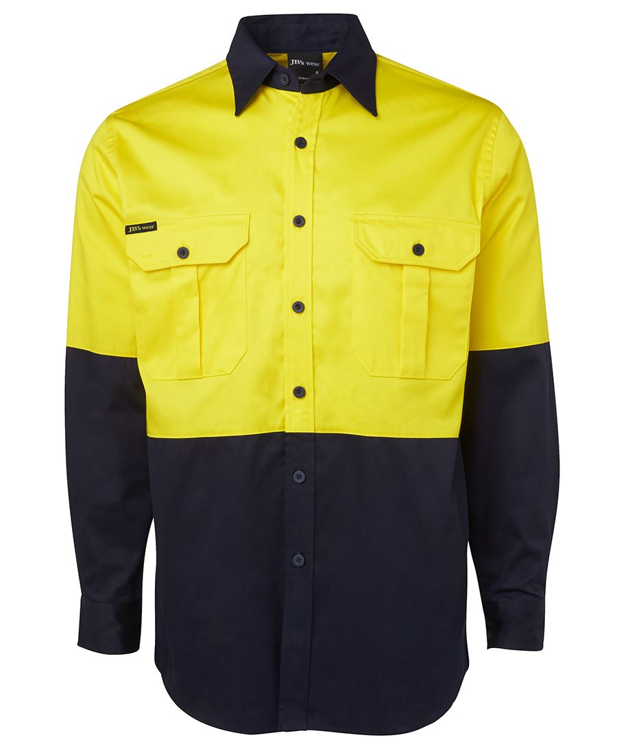JB's Hv L/S 190G Shirt Orange/Navy-2Xs