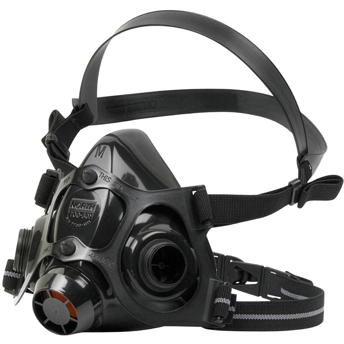 North 770030AL NORTH 7700 Series Half Face Silicone Respirator Black Large