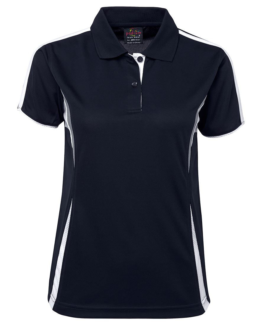 Podium Ladies Cool Polo Black/Aqua/Grey -08