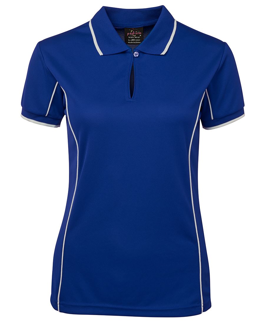 Podium Ladies Piping Polo Black/Red-08