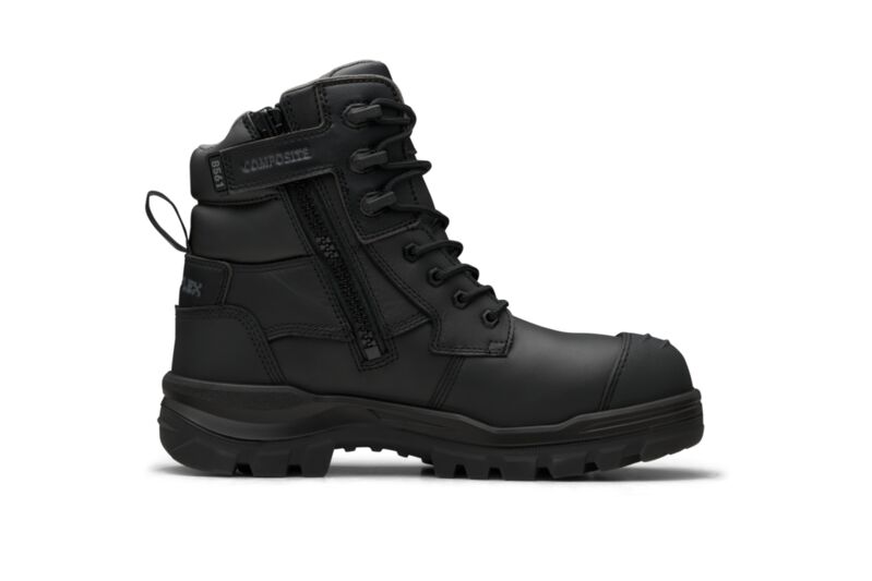 Blundstone 8561 RotoFlex Black water-resistant leather 150mm zip side safety boot