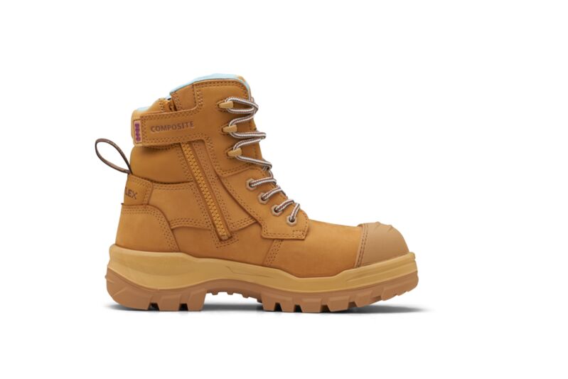 Blundstone 8860 RotoFlex Wheat water-resistant nubuck 150mm zip side women's safety boot
