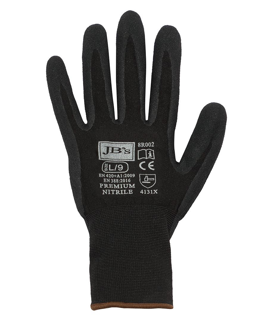 JB's Premium Black Nitrile Brthable Glove (12 Pk) - S-07
