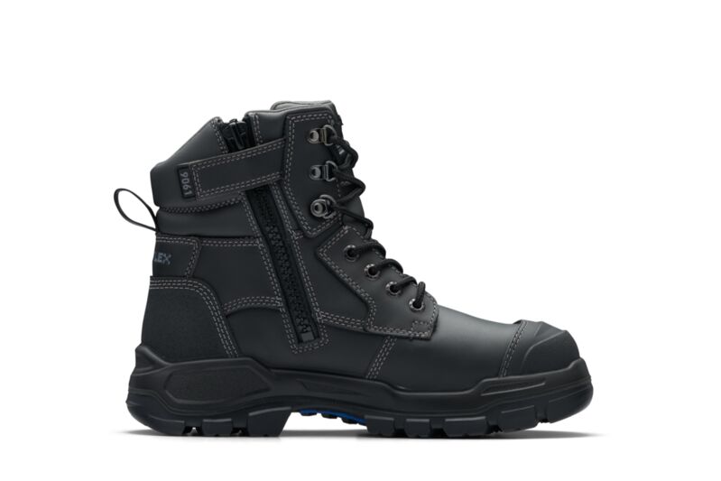 Blundstone 9061 RotoFlex Black water-resistant Platinum leather PU/R 150mm zip sided safety boot